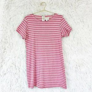 Sail to Sable pink and white textured stripe shift dress